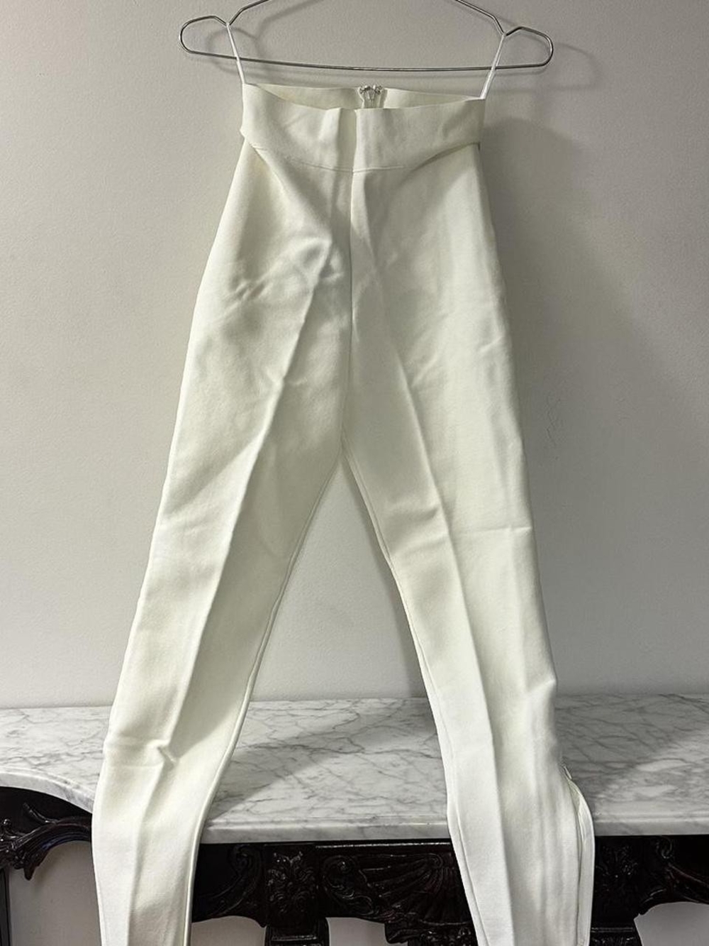 JLUXLABEL Cream Structured High-Waist Pants